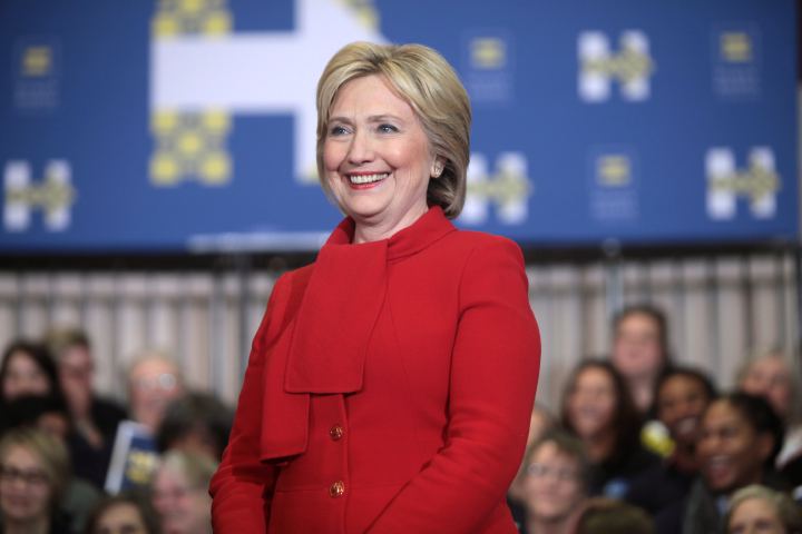 Hillary Clinton speaking at an event in Des Moines, Iowa. Photo: Gage Skidmore, 24 January 2016